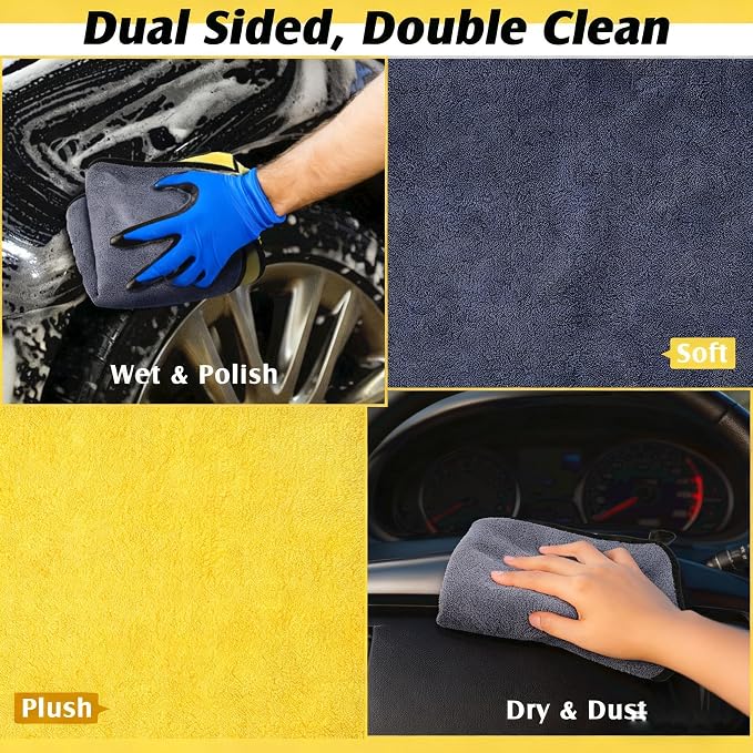 Ultrasoft, Thick and Quick Drying Car Microfiber Cleaning Towel 800GSM - Image 7