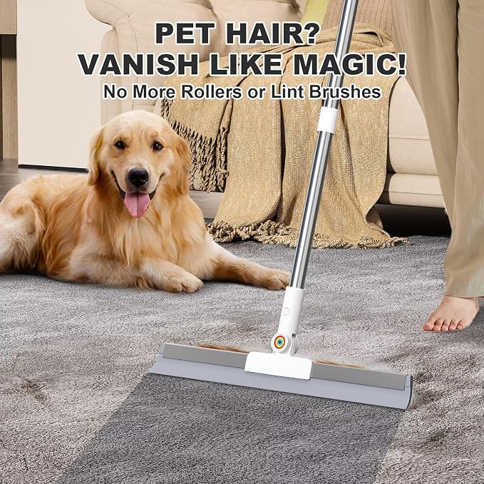 Squeegee Broom for Floor, 2-in-1 Magic Silicone Broom for Pet Hair, Tile and - Image 7