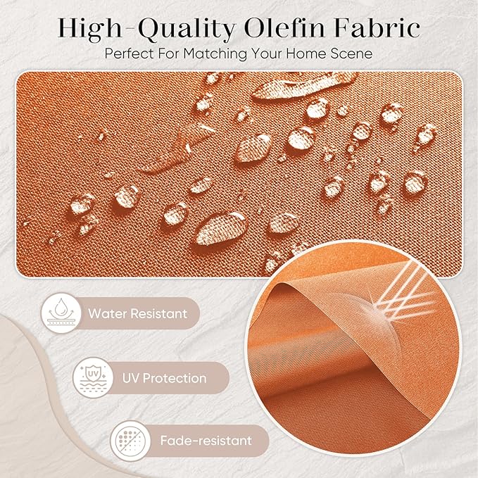 Luxury Outdoor Seat Cushion Set-24 x 24 x 6 Inch Outdoor Chair Cushions Set of 2 with Water Resistant & Removable Cover Outdoor Cushions for Patio Furniture Chair Sofa Couch