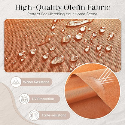 Luxury Outdoor Seat Cushion Set-24 x 24 x 6 Inch Outdoor Chair Cushions Set of 2 with Water Resistant & Removable Cover Outdoor Cushions for Patio Furniture Chair Sofa Couch