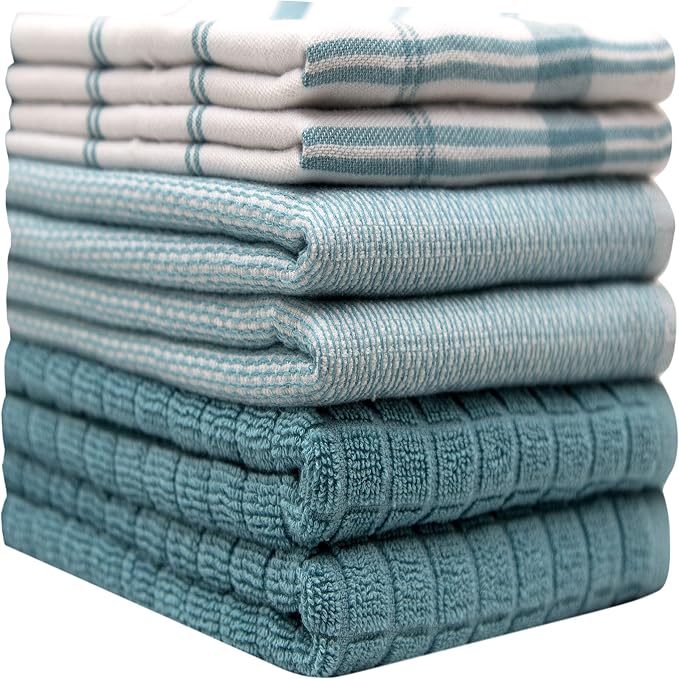 Premium Kitchen Towels | Large Cotton Dish Towels | Flat & Terry Highly - Image 2
