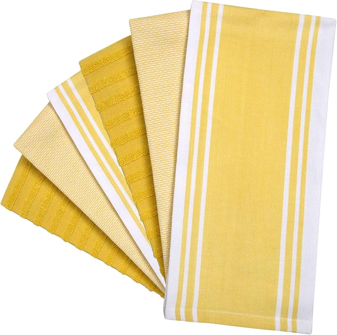 Premium Kitchen Towels | Large Cotton Dish Towels | Flat & Terry Highly - Image 3