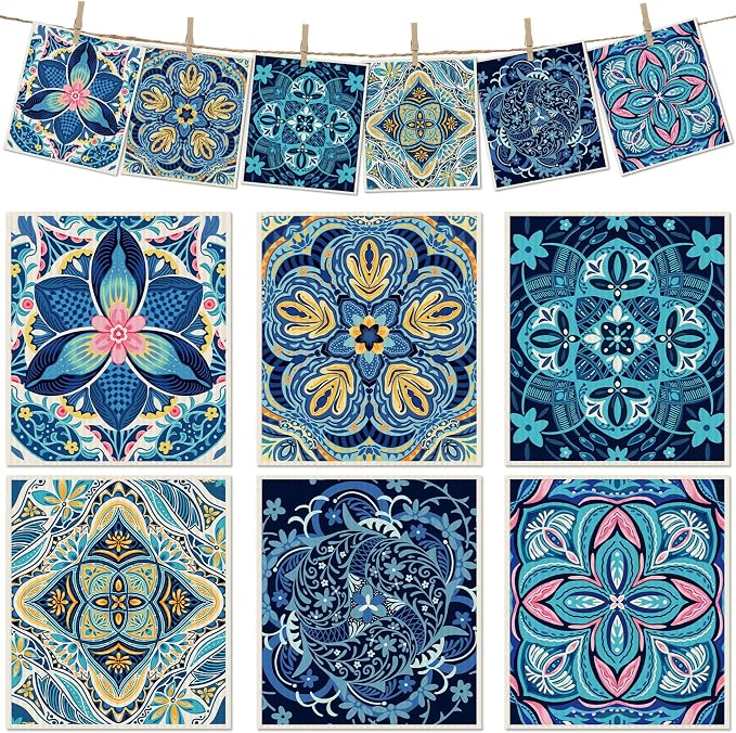 6 Packs Swedish Paper Cloths for Kitchen, Reusable Paper Towels Washable Dish by Revahope