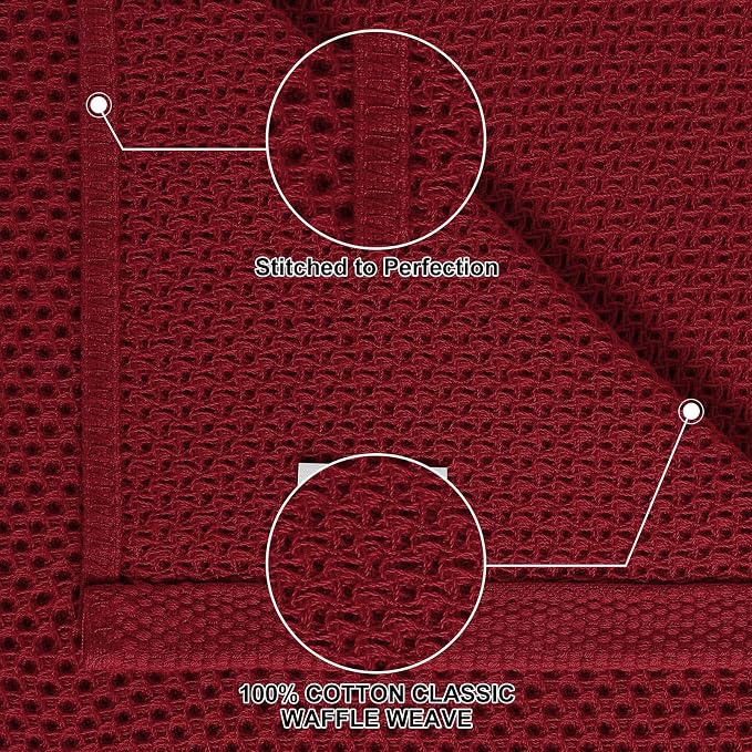 Homaxy 100% Cotton Kitchen Towels and Dishcloths Set, 12 x 12 Inches and 13 x - Image 2