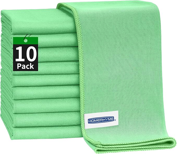 HOMERHYME Microfiber Cleaning Cloth, 10 Pack Glasses Cleaning Cloth, Streak by HOMERHYME