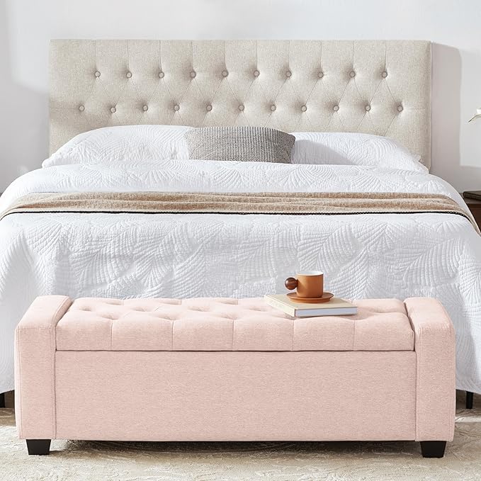 48" Ottoman with Storage, Upholstered Entryway Bench with Seating - Image 6