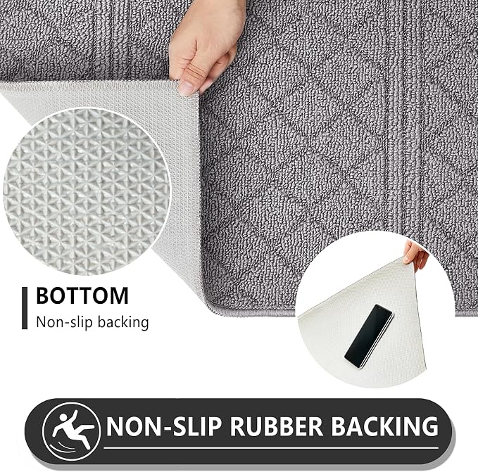 REFETONE Indoor Doormat, Front Back Door Mat 20"x32" Rubber Backing Non Slip - Image 3