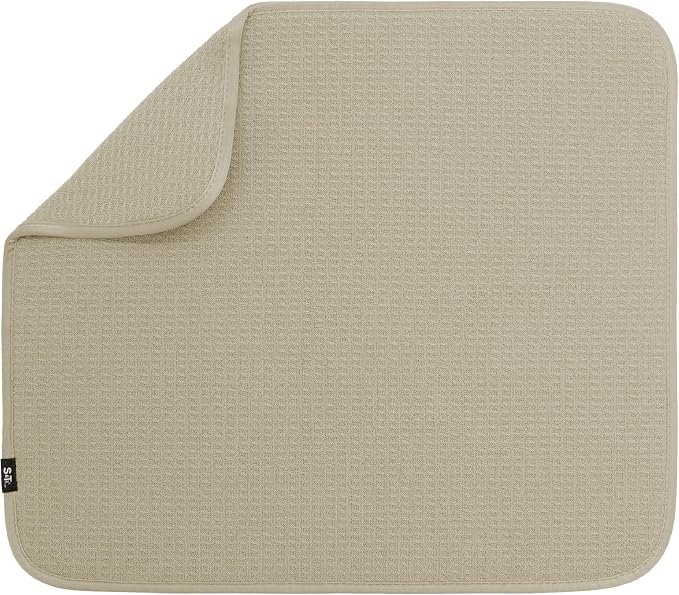 S&T INC. Dish Drying Mat, 16” x 18”, Absorbent Microfiber Kitchen Counter Mat by STINC