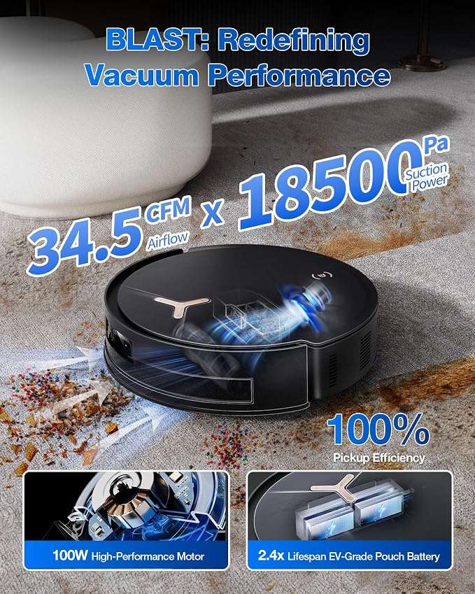 ECOVACS DEEBOT T50 MAX PRO Omni Robot Vacuum and Mop, 500Pa Blast Suction - Image 2