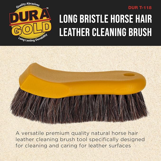 Dura-Gold Long Bristle Horse Hair Leather Cleaning Brush - Image 2