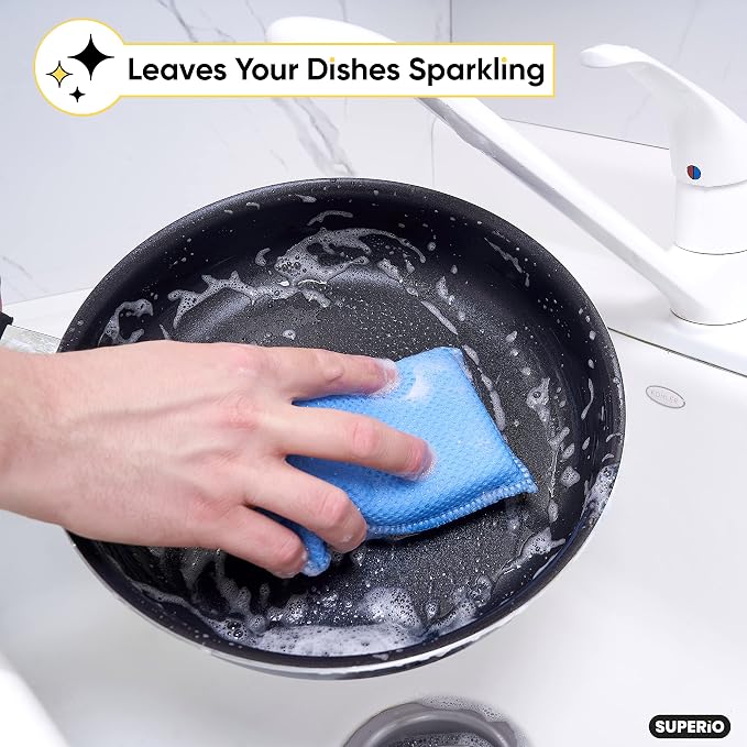 Microfiber Non-Scratch Dish & Kitchen Scrubber Heavy-Duty Household Cleaning - Image 6