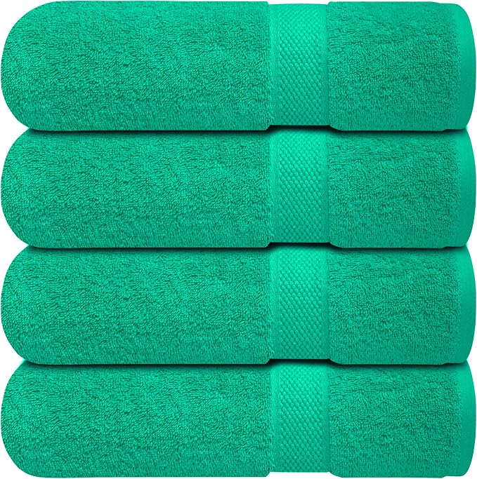 Infinitee Xclusives Luxury 100% Ring-Spun Cotton Bath Towels Set of 4 – Soft by InfiniteeXclusives