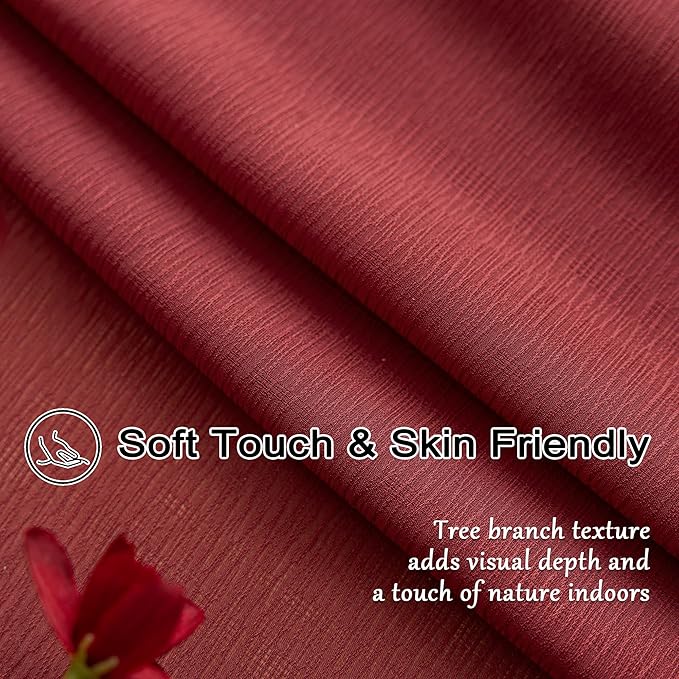 MAIHER 120 Inches Long Pinch Pleat Sheer Curtains for Living Room Ceiling to Floor Light Filtering Pleated Drapes with Adjustable Hooks Soft Touch 10ft Curtains, Burgundy, 42" W x 120" L, 2 Panels