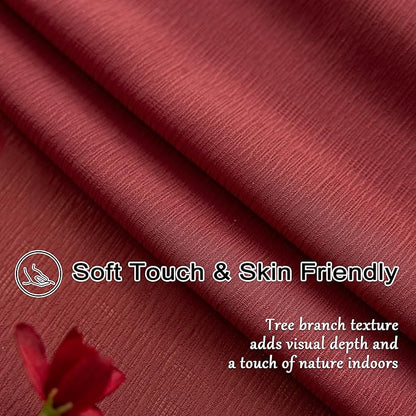 MAIHER 120 Inches Long Pinch Pleat Sheer Curtains for Living Room Ceiling to Floor Light Filtering Pleated Drapes with Adjustable Hooks Soft Touch 10ft Curtains, Burgundy, 42" W x 120" L, 2 Panels