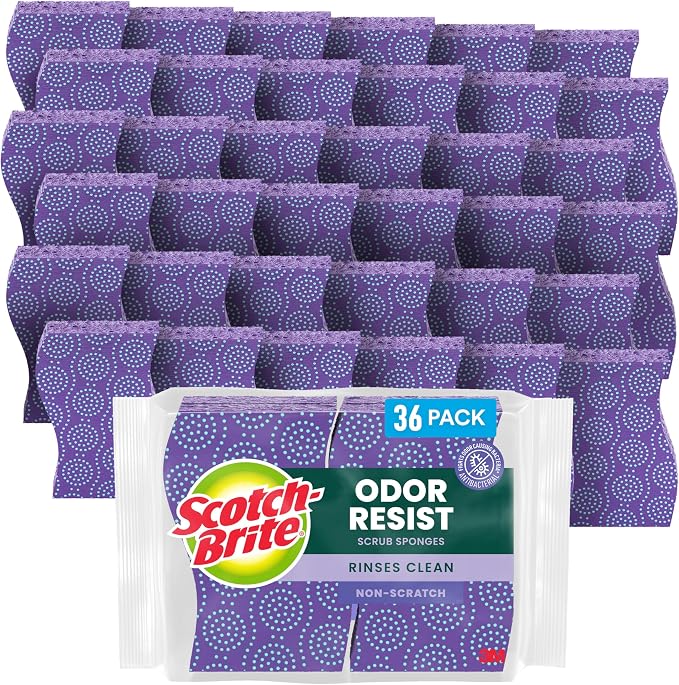 Scotch-Brite Scrub Dots Non-Scratch Scrub Sponge, Rinses Clean, by Scotch-Brite