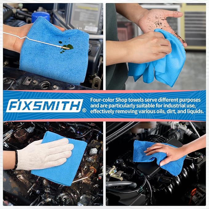 FIXSMITH Shop Towels, Microfiber Cleaning Cloth Bulk, 200 Pack Microfiber Towels - Image 6