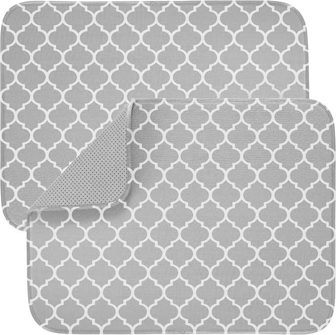 GORILLA GRIP Ultra Water Absorbent Microfiber Dish Drying Mat, Quick Dry Mesh by GorillaGrip