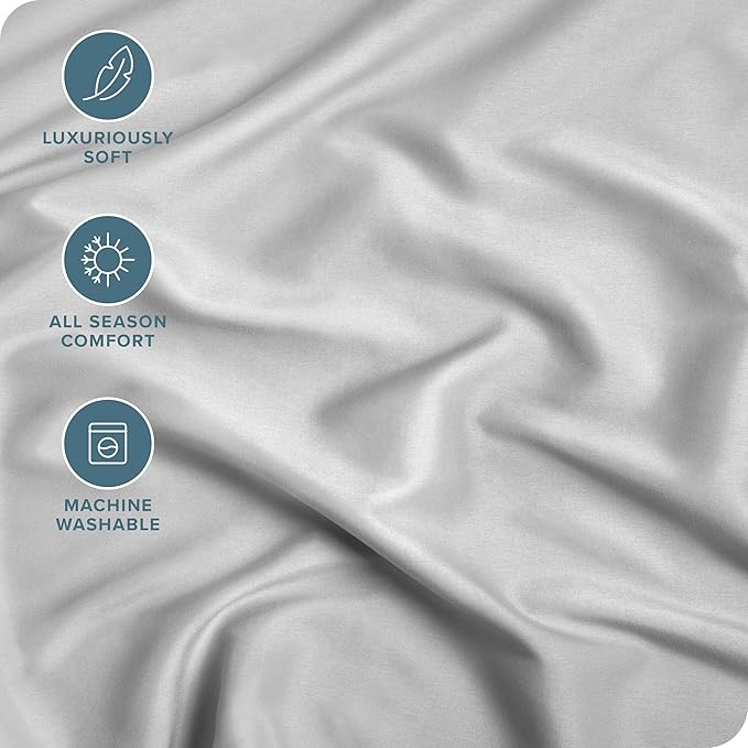 Bare Home Fitted Bottom Sheet California King Size - Premium 1800 Microfiber - Ultra-Soft Hotel Luxury - Deep Pocket - Durable and Long Lasting - Cal Fitted Sheet (California King, Cloud Grey)