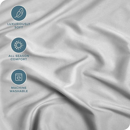 Bare Home Fitted Bottom Sheet California King Size - Premium 1800 Microfiber - Ultra-Soft Hotel Luxury - Deep Pocket - Durable and Long Lasting - Cal Fitted Sheet (California King, Cloud Grey)