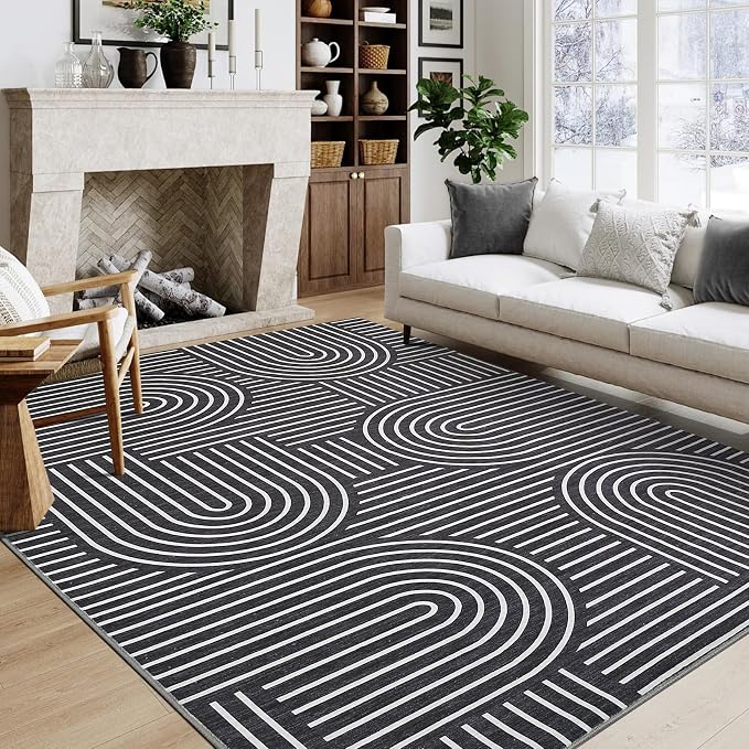 Washable Rug 8x10 Area Rugs for Living Room, Abstract Rug for Bedroom, Soft - Image 8