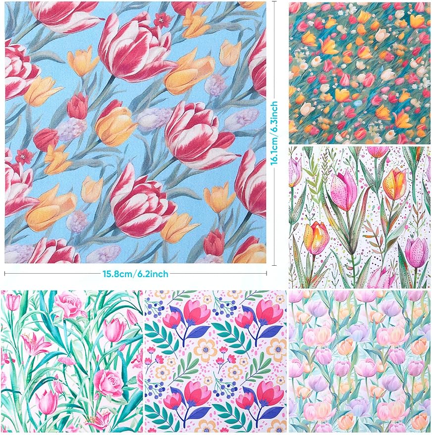 6PCS Thickened Glasses Cleaning Cloth Elegant Flower Design Microfiber Cleaning - Image 2
