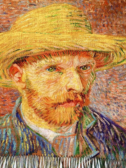 VENVSBEE Reversible Scarf Soft Large Shawl Wrap Blanket Double Sided Art Print Warm Pashmina Stoles Klimt Van Gogh Gifts