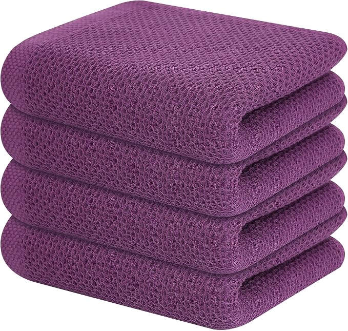 Kitinjoy 100% Cotton Waffle Weave Kitchen Hand Towels by Kitinjoy