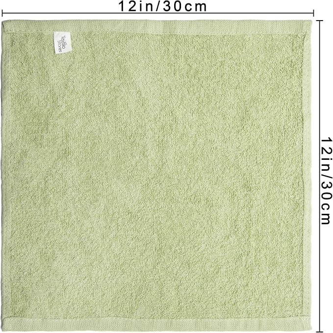 Basic Wash Cloths 12x12 Inches – Bulk Pack of 24 – Sage Green Color – Soft and - Image 2