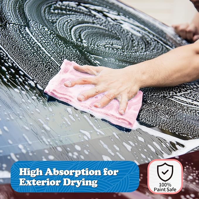 FIXSMITH Microfiber Cleaning Cloth, Shop Towels Bulk, 24 Pack Pink Microfiber - Image 5