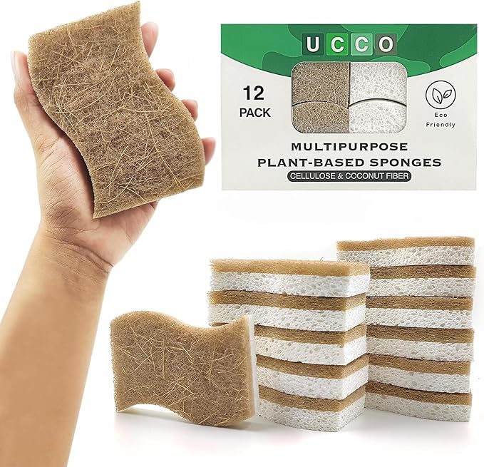 UCCO Eco Friendly Biodegradable Kitchen Sponges 12 Pack – Natural Compostable by Unknown