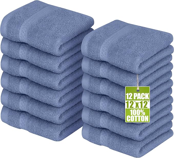 Utopia Towels 12 Pack Premium Wash Cloths Set, 12 by 12 Inches, 100% Cotton by UTOPIATOWELS