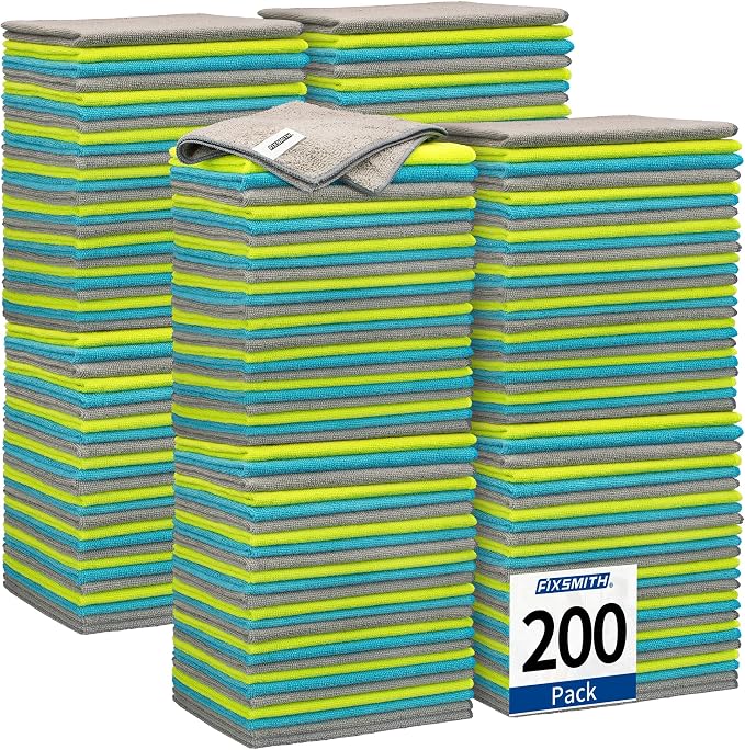 FIXSMITH Shop Towels-200 Pack, 12 x 16 in Microfiber Cleaning Cloth, Highly by FIXSMITH