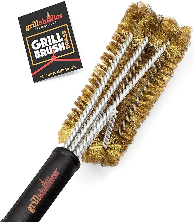 Grillaholics Brass Grill Brush – Safe BBQ Brush by Grillaholics