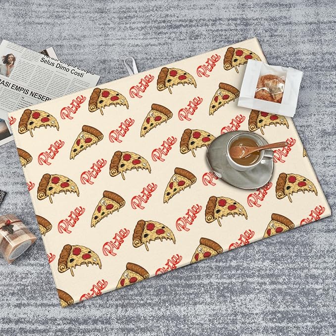 Cute Pizza Food Microfiber Dish Drying Mat - Image 3