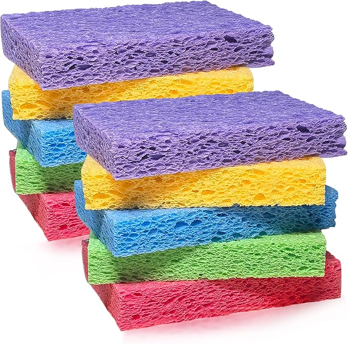 Cellulose Sponges for Dish, Heavy Duty Scrub Kitchen Sponge, Messes Without by Unknown