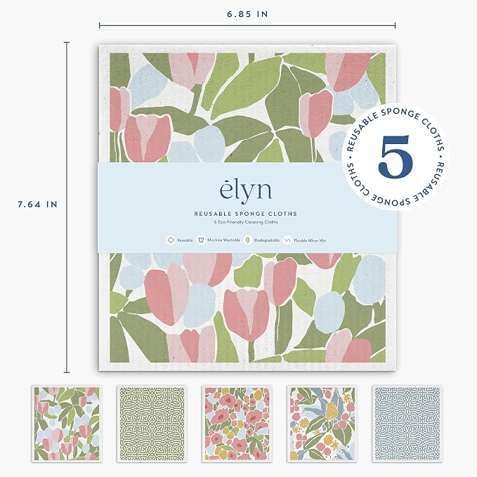 ELYN Swedish Dishcloths, Reusable & Washable Sponge Cloths, Absorbent Cleaning - Image 2