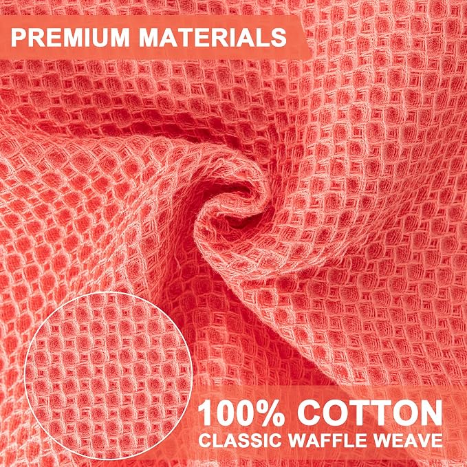 BOOMIBOO 6-Pack Kitchen Dish Cloths, 100% Cotton Waffle Weave, Ultra Soft - Image 2