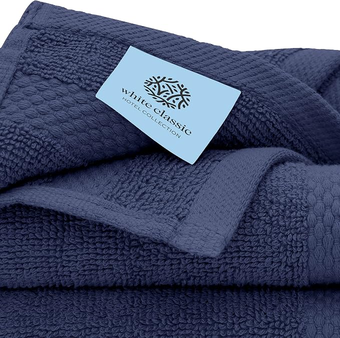 White Classic Luxury Cotton Washcloths 13x13 Inch - Image 5