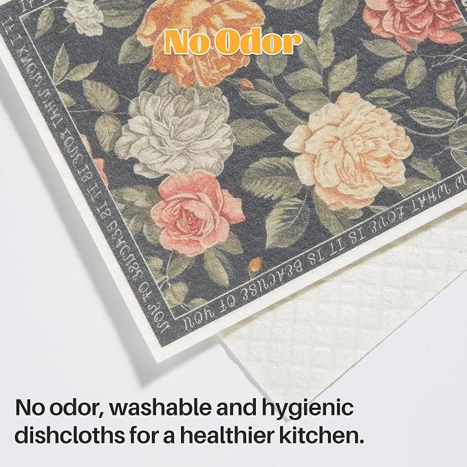 JOYMOOP 12 Pack Decorate Cleaning Cloth, Reusable Absorbent Dish Towels - Image 9