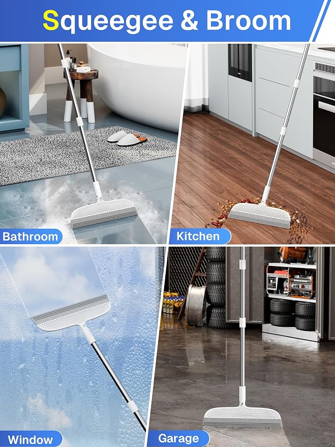 Silicone Floor Squeegee, 180° Rotating Air Broom, Squeegee - Image 4