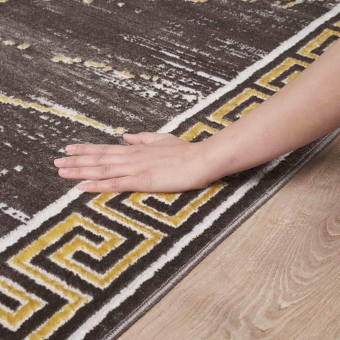 GLORY RUGS Area Rugs Marble 5x7 Brown Gold Carpet Modern Abstract Rug Living Room Dining Bedroom Rug