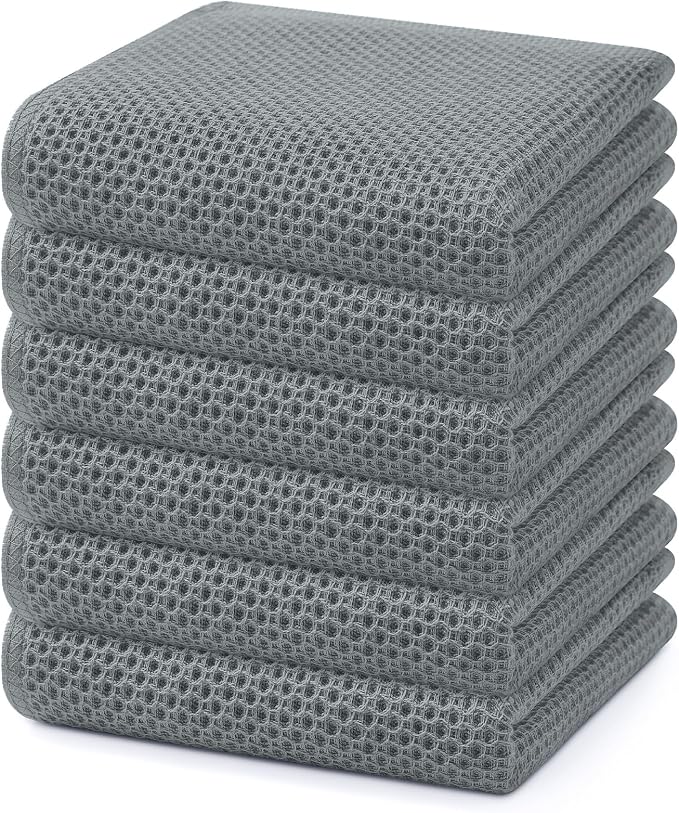 Homaxy 100% Cotton Waffle Weave Kitchen Dish Towels, Ultra Soft Absorbent Quick by Homaxy
