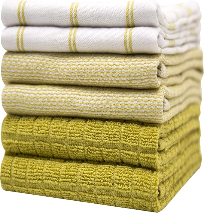 Premium Kitchen Towels | Large Cotton Dish Towels | Flat & Terry Highly by BumbleTowels