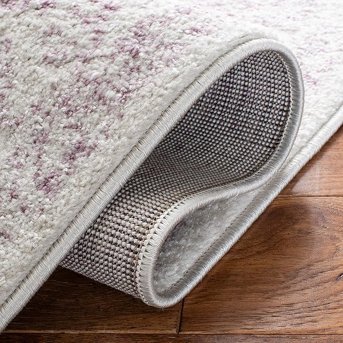 SAFAVIEH Adirondack Collection Runner Rug - 2'6" x 12', Ivory & Lavender, Distressed Vintage Floral Design, Non-Shedding & Easy to Clean, Ideal for Hallway, Foyer, Entryway, Bedroom (ADR109U)