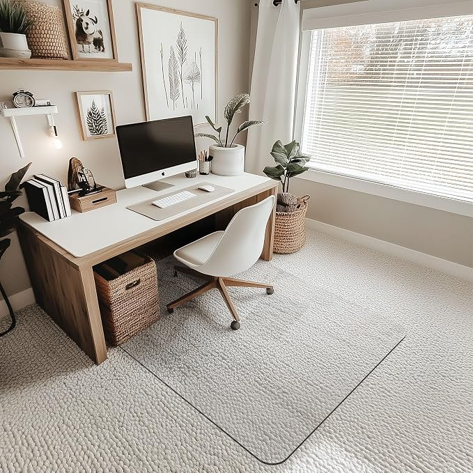 Office Chair Mat for Carpet & Hardwood, Upgraded 36" x 48" Dual Use Tempered by Furnbar