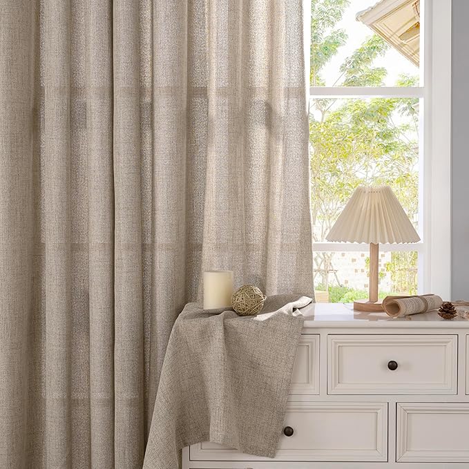 YoungsTex Short Linen Curtains 40 Inch Length - Image 7