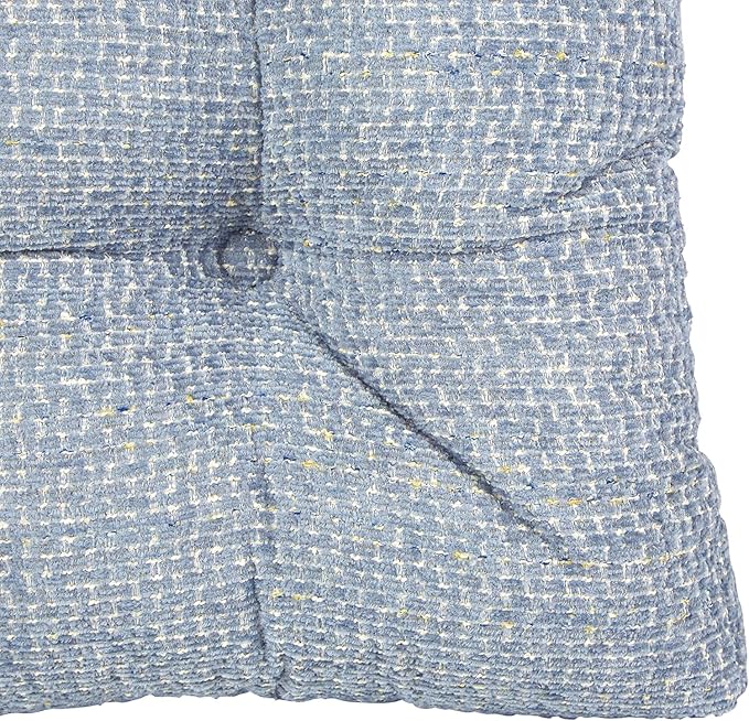 Klear Vu Gripper Overstuffed Universal Non-Slip Dining Chair Cushions for Kitchen Decor or Office Use, U-Shaped Skid-Proof Seat Pad, 17x17 Inches, 2 Count (Pack of 1), Honeycomb Delft Blue