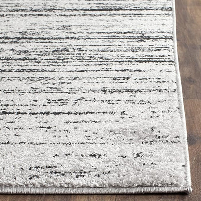 SAFAVIEH Adirondack Collection Area Rug - 10' Square, Silver & Black, Modern Ombre Design, Non Shedding & Easy to Clean, Ideal for Living Room, Bedroom, Office, Dining Space (ADR113A)