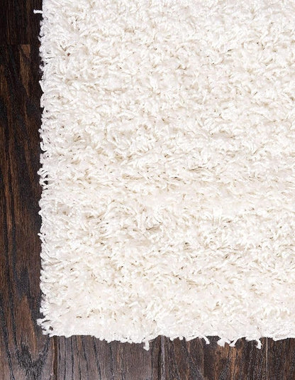 Unique Loom Solid Shag Collection Area Rug (8' x 10' Rectangle, Snow White)