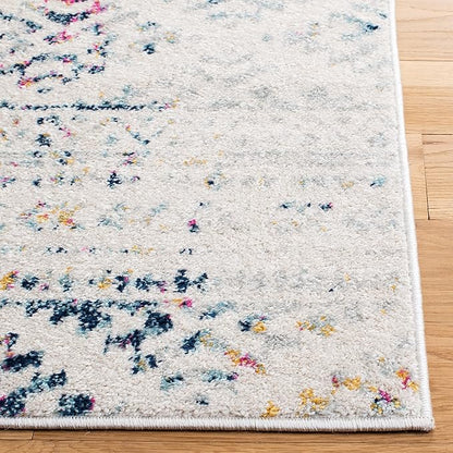 SAFAVIEH Area Rug 12x18 - Tulum Collection - Large - Ivory & Blue, Moroccan Boho Tribal Design, Non-Shedding & Easy to Clean, Ideal for Living Room, Bedroom, Dining Space (TUL272C)
